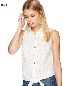 Trina Turk white Eyelet top size s